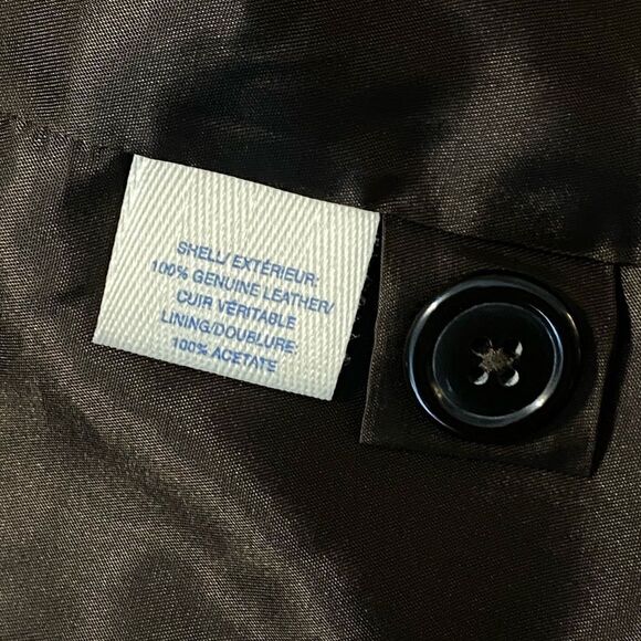 Old Navy Men’s Suede Leather Button Jacket Chocolate Brown Size Large - Picture 6 of 7